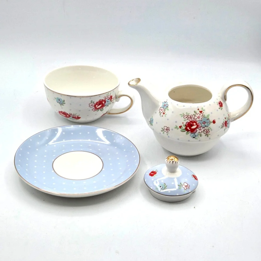 Grace Teaware Tea For One 4 Piece Set Katie Rose Bone China BRAND NEW!